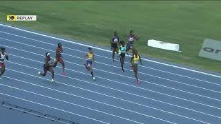 CARIFTA50 100m U20 Girls SemiFinal 2  SportsMax TV [upl. by Annayar634]