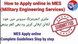 How to apply in MES Military Engineering service apply online Apply online in MESMES apply online [upl. by Yentyrb]