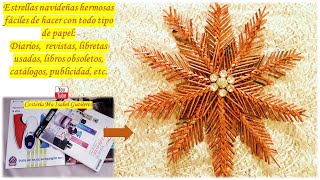 Estrellas navideñas fáciles con todo tipo de papel Paper christmas star [upl. by Wistrup]