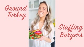 SHORT PRESENTS GROUND TURKEY STUFFING BURGERS RECIPE [upl. by Amandie]