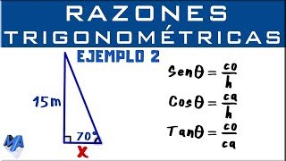 Razones trigonométricas  Solución de problemas Ejemplo 2 [upl. by Proulx889]