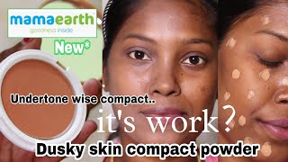 My summer NEW  compact powder its working on dusky mamaearth compact powder review and demo [upl. by Ellerrehs]