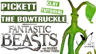 FANTASTIC BEASTS diy  How to make PICKETT the BOWTRUCKLE Super sculpey firm tutorial [upl. by Luht]