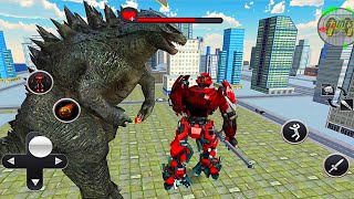 Mecha Robot Vs Godzilla Monster  US Police Transform Robot Cop Wolf Attack  Android Gameplay [upl. by Obelia103]