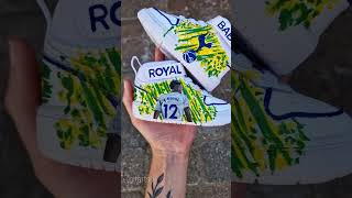 How to custom hand paint Nike AF1 sneakers  Emerson Royal Tottenham FC Kids [upl. by Yttam891]