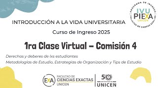 1er Clase Virtual Comisión 4  25102025 [upl. by Nannarb754]