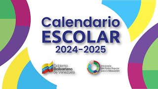 CALENDARIO ESCOLAR 20242025  Septiembre 2024Ministerio del Poder Popular para la Educación MPPE [upl. by Leohcin86]