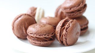 チョコレートマカロンの作り方 Chocolate Macaron｜HidaMari Cooking [upl. by Anav]