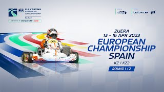 FIA Karting European Championship KZ  KZ2 Round 1 Zuera  Spain Sunday [upl. by Eninaej]