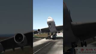 Plane Carrier Truck Accidently Came During Airbus a380 Landing [upl. by Gorlicki908]