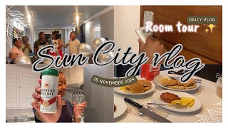 SUN CITY VLOGTravel vlog room tour  part 1 [upl. by Lerret971]