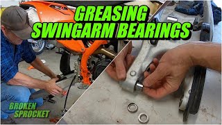 How to service a motorcycle swingarm KTM 350 [upl. by Yeh]