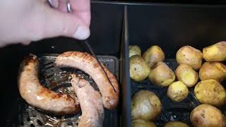 ninja airfryer dual saucisses et pommes de terre [upl. by Oiretule]