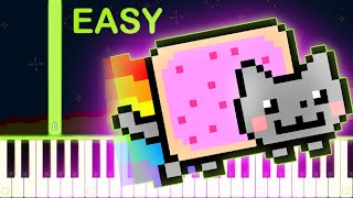 NYAN CAT MEME SONG  EASY Piano Tutorial [upl. by Truitt922]