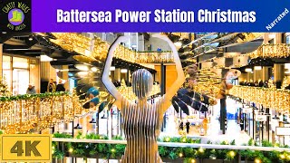 Battersea Power Station Christmas lights  narrated walk in 4K around this iconic London landmark [upl. by Naek]