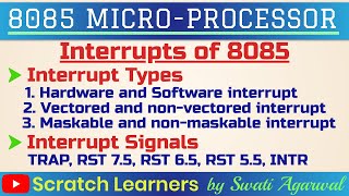 Interrupts in 8085 microprocessorInterrupt types in 8085Interrupt signals  TRAP  INTR  RST75 [upl. by Fellner820]