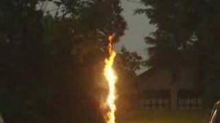 Lighting Strikes Pole Causes Fire [upl. by Iteerp]