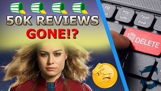 50000 Bad Captain Marvel Reviews DELETED amp Youtube Hiding Videos On Brie Larson [upl. by Nyltak]