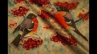 Bullfinches on the silk Снегири на шёлке [upl. by Pappano280]