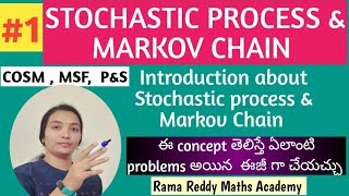 JNTUH  COSM  MSF  PampS  UNIT5  Stochastic process ampMarkov Chain introduction in teluguRamaReddy [upl. by Blakeley]