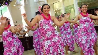 Traditional Hawaiian Hula Dance at Aloha Tower  LookIntoHawaiicom [upl. by Nosnej236]