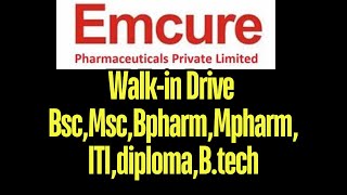 Emcure Pharmaceuticals WalkIn for ProductionPackingQAQCMicrobiologyEngineering [upl. by Htidirrem829]