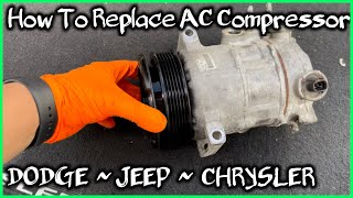 How to Replace AC Compressor Dodge Chrysler Jeep 24L [upl. by Osborne]