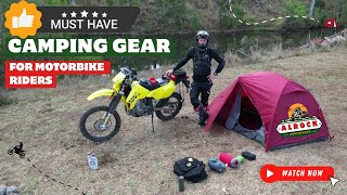 Must have camping gear for motorbike riders Rent the ultimate Tent sleeping bag and mat Bundle NOW [upl. by Chevalier]