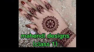 basic mahendi desigs for biggnersclass 1 [upl. by Auqinaj579]