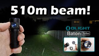 OLIGHT Baton Turbo EDC Flashlight  Thumb sized 510m thrower [upl. by Hirza]