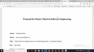 Template Proposal for Masters Thesis in Software Engineering [upl. by Nyrat]