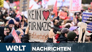 MASSENPROTESTE GEGEN RECHTS Wieder gehen Hunderttausende gegen AFD auf die Straßen  WELT Stream [upl. by Calie]