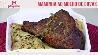 Receita Como fazer uma MAMINHA DE FORNO AO MOLHO DE ERVAS [upl. by Swetiana]