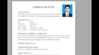 How to Insert Photo in Resume and CV  2018 [upl. by Yerocal229]