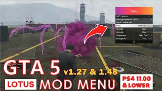 GTA 5 Lotus Mod Menu On PS4 1100 And Below  GTA 5 v127 and 148 [upl. by Stanford491]