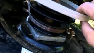 MTD YARD MACHINES 46quot CUT RIDING MOWER DECK BELT INSTALLATION  REPLACEMENT [upl. by Sirak477]