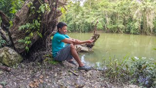 Recorriendo El Rio Pescando Cocinando Una Especie Rara Nos Gustó [upl. by Hanyaz]