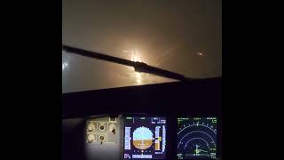 A320  ROUGH LANDING IN A STORM a320 cockpitview landing storm badweather pilot aviation [upl. by Cutlerr]