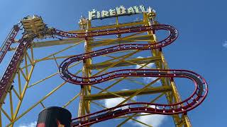 The FireBall Ride at Adventureland Amusement Park Long Island A Steel 4th dimension Roller Coaster [upl. by Libby890]