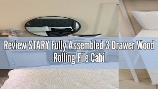 Review STARY Fully Assembled 3 Drawer Wood Rolling File Cabinet [upl. by Ciprian84]