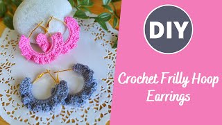 How to Crochet Frilly Earrings  Quick amp Easy Beginner Tutorial with Basic Stitches [upl. by Ellirpa]