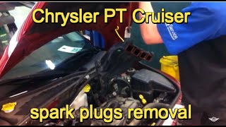 2007 Chrysler PT Cruiser spark plug removal [upl. by Aititil851]