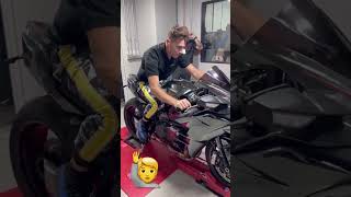 Red 2024 Kawasaki H2 on the Dyno with DankWheelie short viralshorts automobile sportsbike [upl. by Nesline]