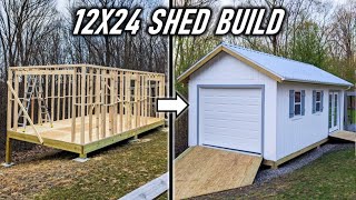 Building a 12x24 Shed  FULL BUILD [upl. by Yrallih]