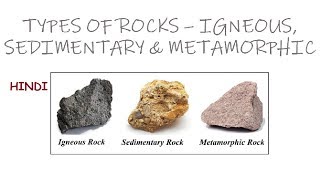 Classification of Rocks  Igneous Sedimentary amp Metamorphic Rocks In Hindi [upl. by Winifield]