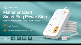 j5create  Matter Enabled Smart Plug Power Strip With 4Outlets and 4 USB™ Ports  JSPAC4430 [upl. by Llerod]