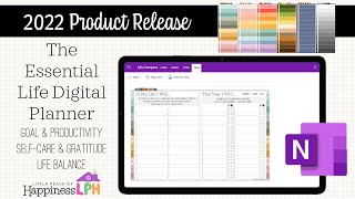 The BEST OneNote Digital Planner for Goals  Essential Life Planner Walkthrough 2022 Product Release [upl. by Steep477]