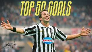 Alessandro Del Pieros Top 50 GOALS with Juventus  Happy 50th birthday legend [upl. by Costanzia]