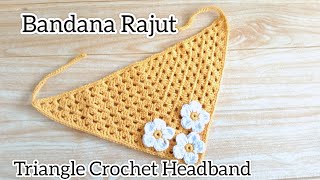 Bandana Rajut  Triangle Crochet Headband [upl. by Ymmas618]