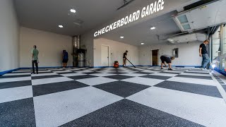 Checker Board Epoxy Flake Floor  The Dream Garage Upgrade You Didn’t Expect [upl. by Adda]